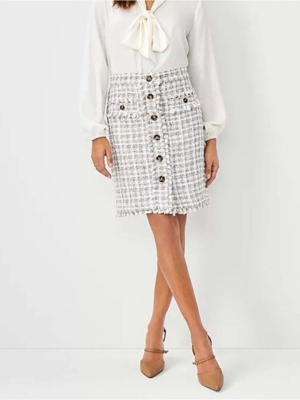 Ann Taylor Wool Blend Tweed Skirt NWT size 14